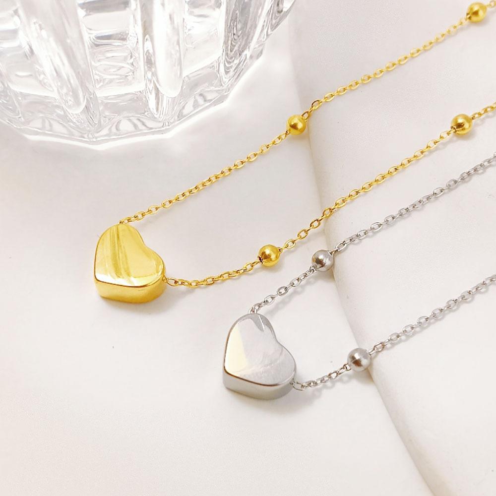 Personality Simple Love Bead Necklace Fashion Design Titanium Steel Collarbone Chain Women Do Not Fade