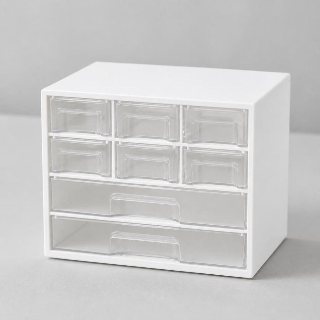 Desktop Storage Organizer with Clear Drawers Compact for Office