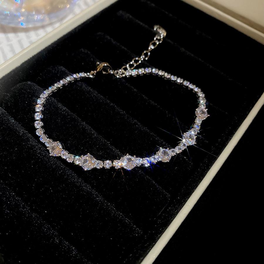 European and American Simple Geometric Zircon Round Splicing Bracelet Bracelet Exquisite Versatile Jewelry Women