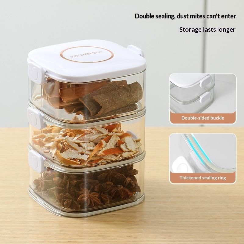 Stackable Spice Rack Organizer - Clear Plastic Drawers with Airtight Lids for Dried Herbs Seasonings Kitchen Storage for Cabinet