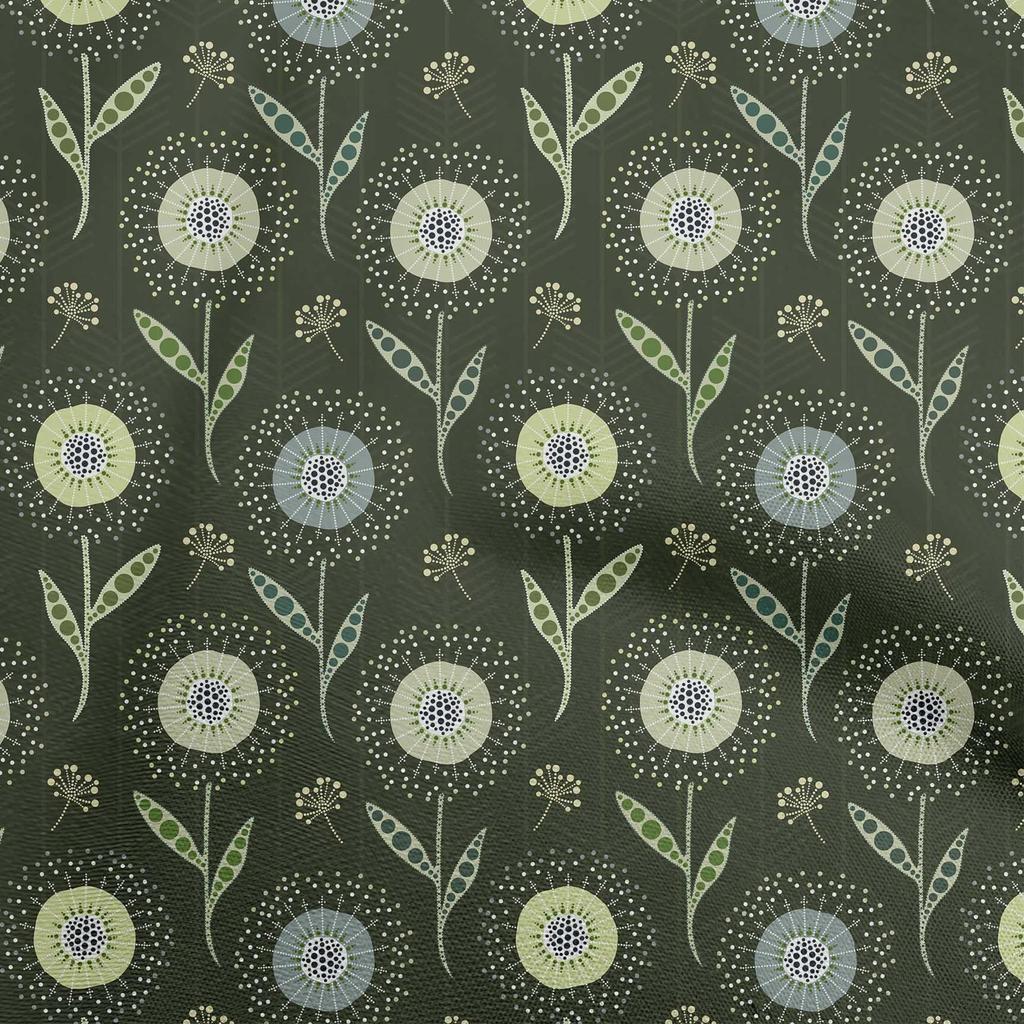 oneOone Cotton Poplin Brown Fabric Dotted Floral Diy Clothing Quilting Fabric Print Fabric By Yard 42 Inch