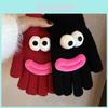 Traditional Winter Gloves With Cartoon Eyes And Mouth Decorations For Women