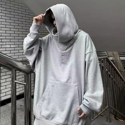 Jesień Wiosna Męska Bluza Z Kapturem Hip Hop Styl Streetwear Gruby Plusz Ciepły Luźny Jednolity Kolor