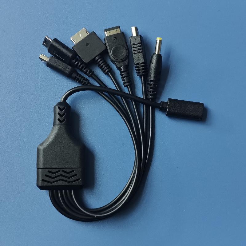 Type C Female 6 In 1 Charging Cable Multi Plug Power Cord Universal Charger Wire For Game Console Portable Device