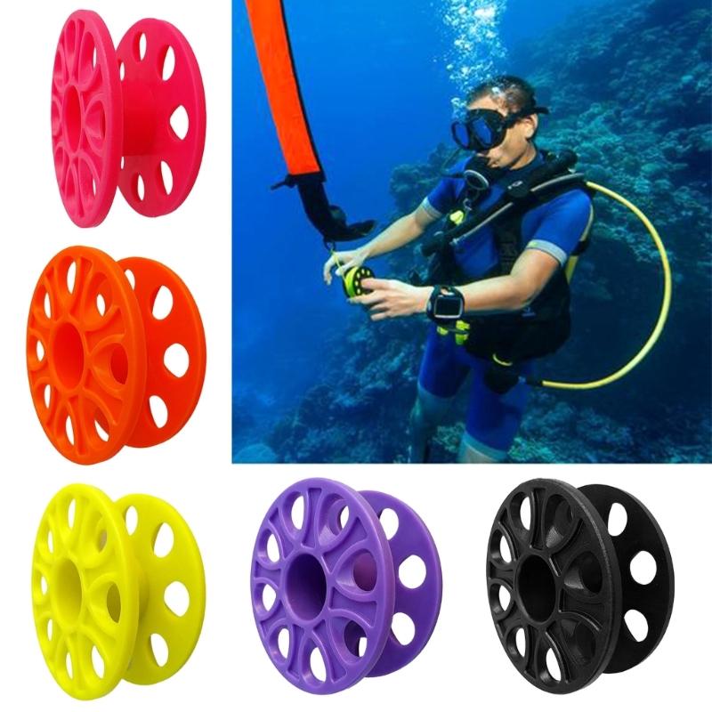 Plastic Scubas Diving Finger Spool Reel Convenient Hanging Hole Diving Spool Light Weight Guide Line Reel for Underwater