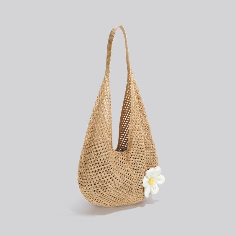 Woven Bag Spring Fashion Large Capacity Tote Bag Shoulder Underarm Women'S Bag Vacation Beach Bag