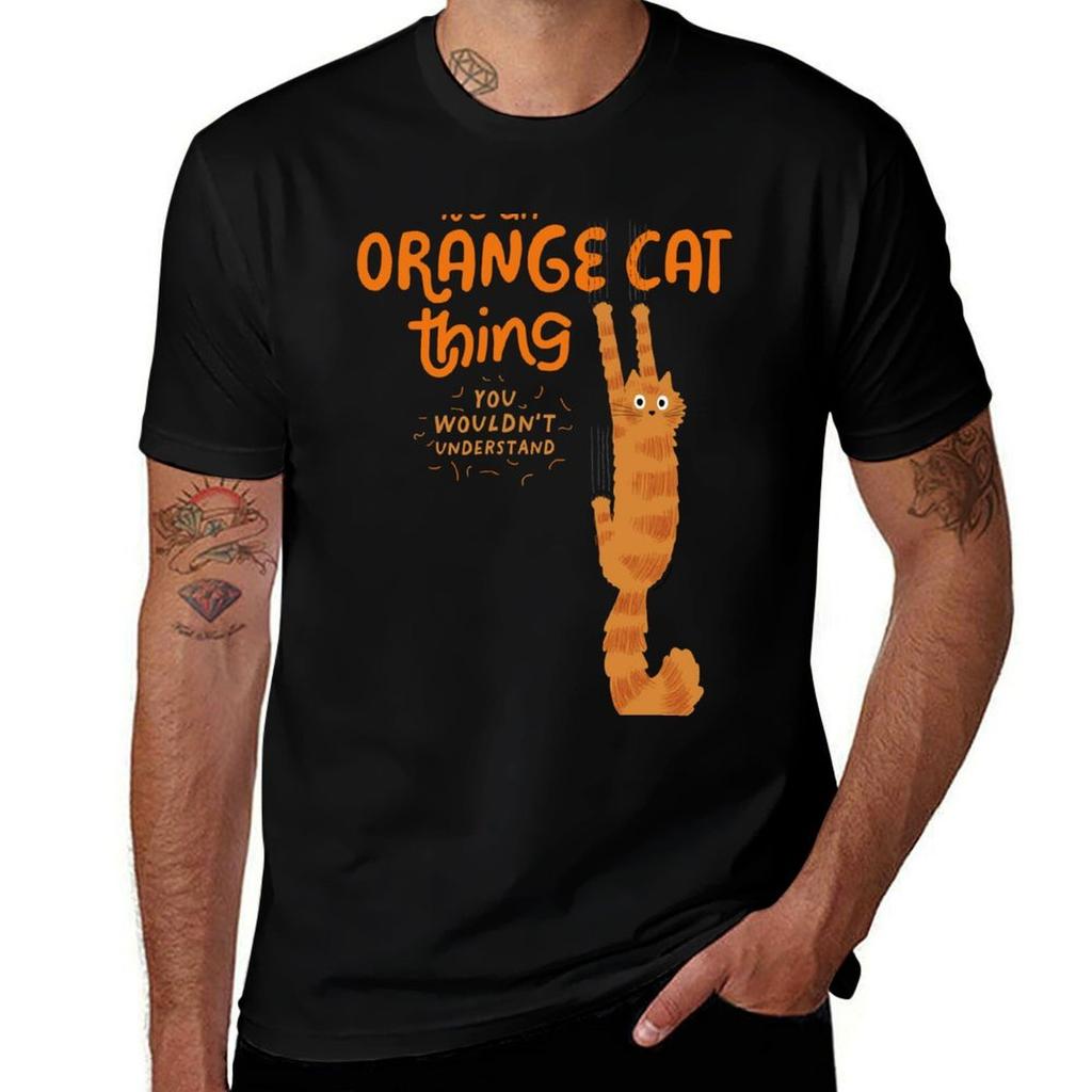 Its An Orange Cat Thing Funny Tabby Cat Holding On with Claws TShirt anime t shirts for Unisex TShirt