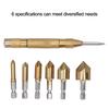 6pcs Hex Shank 1/4 Inch Chamfer Drill Bit 90 Degree Chamfering Tool  Woodworking Drilling