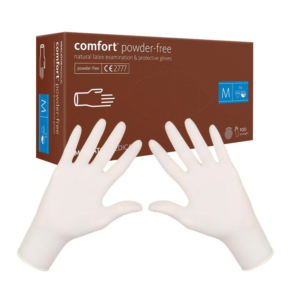 Mercator Latex Comfort Powder-Free Latex Gloves 100 Pcs