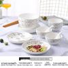 Qiwei 18-teiliges Geschirrset in Cremefarbe