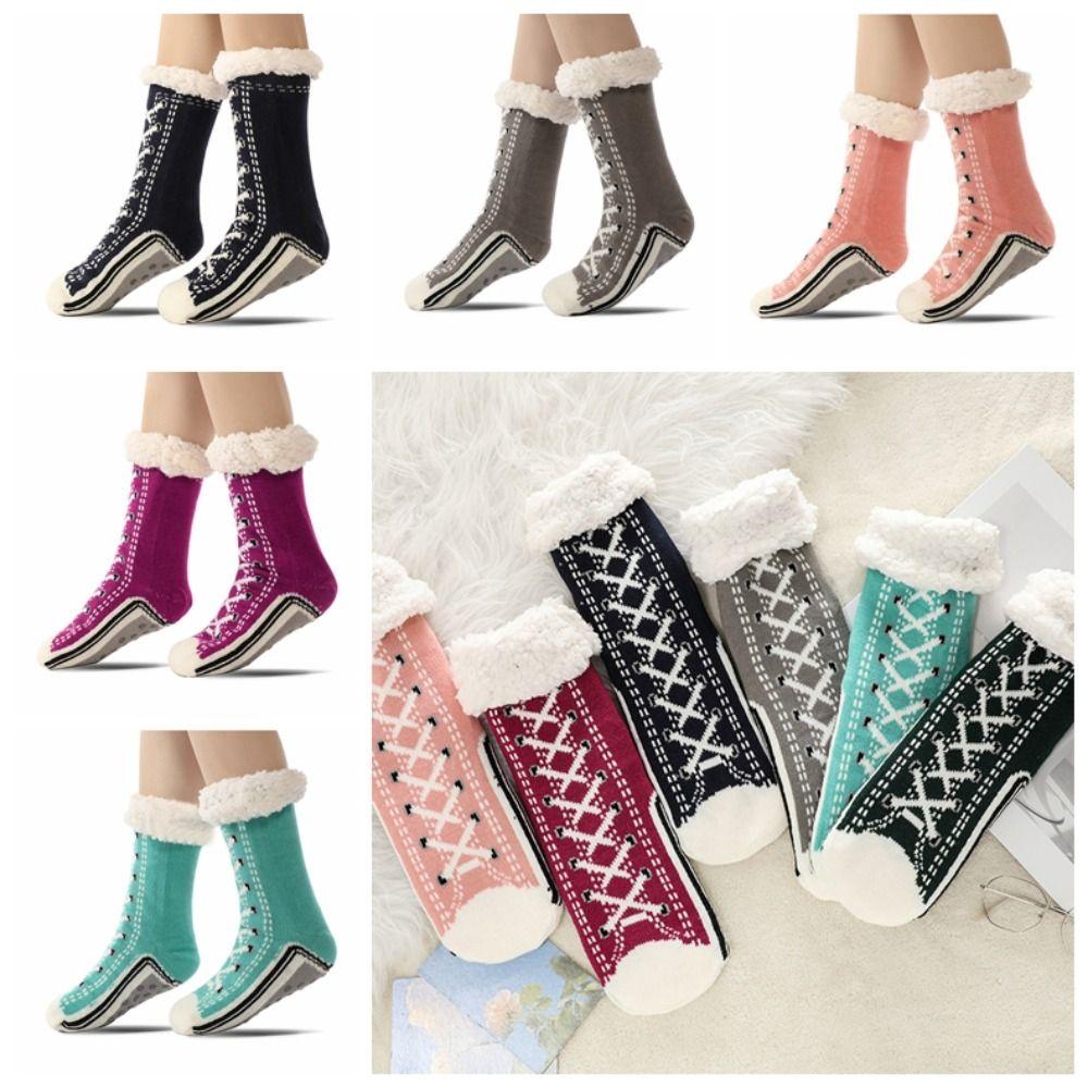 

Plush Warm Floor Socks Thicken Winter Sleeping Socks Fashion Home Socks Men чорний