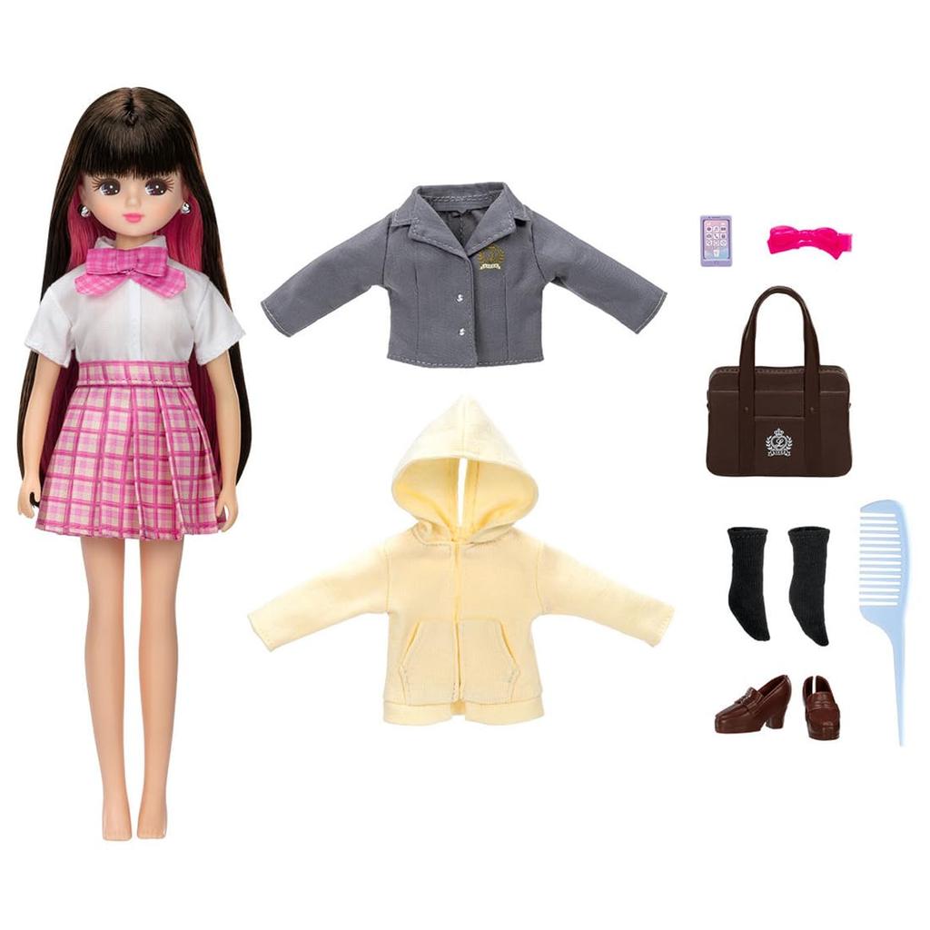 TAKARA TOMY Licca-chan Doll LD-06 School Life Dress-up Playset for Ages 3 and Up