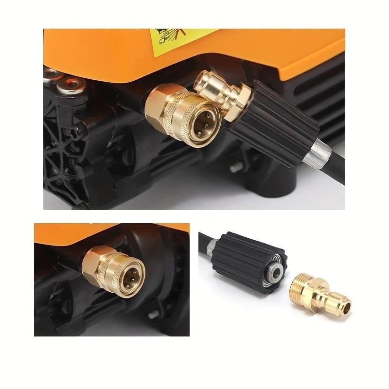 Hızlı Bağlantı Pul Pirinç Basınç Tahliye Konnektörü M22 15 Dişi 1/4 Erkek Çift Hortum İnç Adaptörü Gar
