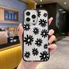 Black Flower Thin Circle Acrylic Magnetic Mobile Phone Case Is Suitable for Iphone15 Simple Apple 17promax Hard Case