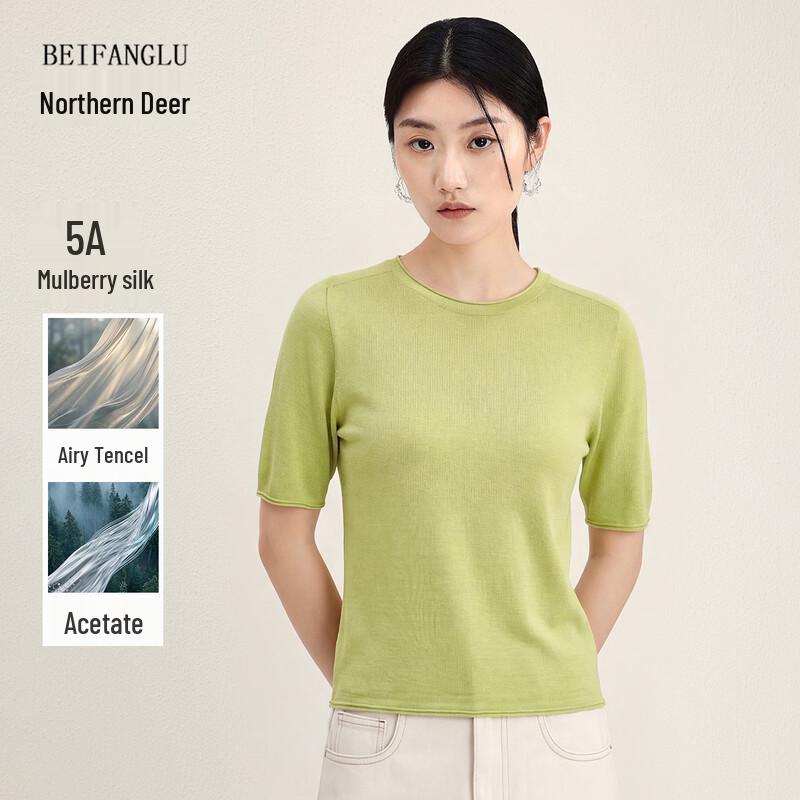 Northern Deer 2026 Summer Lyocell Mulberry Silk Knit T-Shirt 2XL