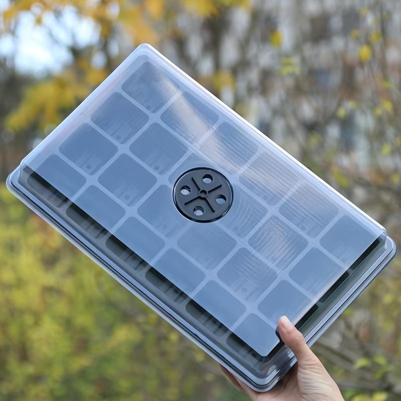 Seed Starter Tray with Dome Lid and Ventilation Base - Heavy-Duty Plastic Greenhouse Propagator, Suitable for Outdoor Use