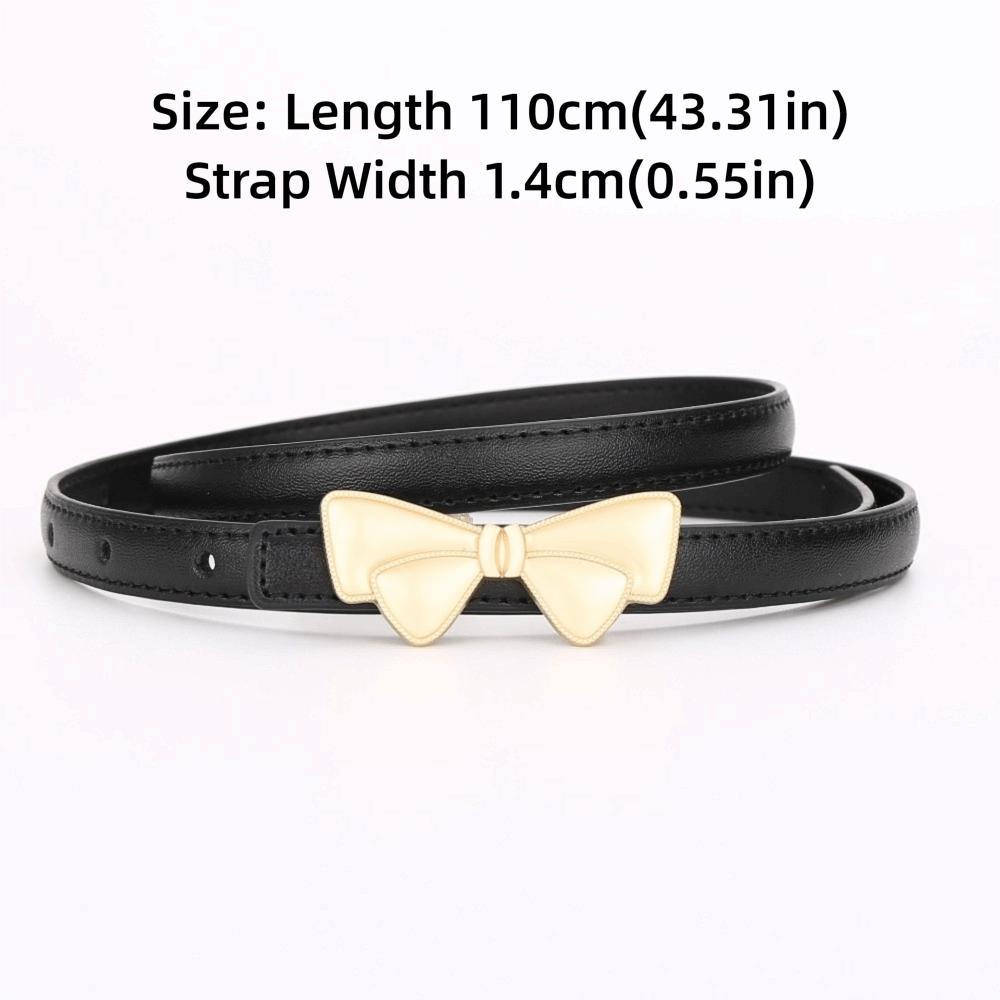 Bow Buckle Women's Belt Leather Bow Buckle Belt Fashion Waist Belt  Daily Outfits