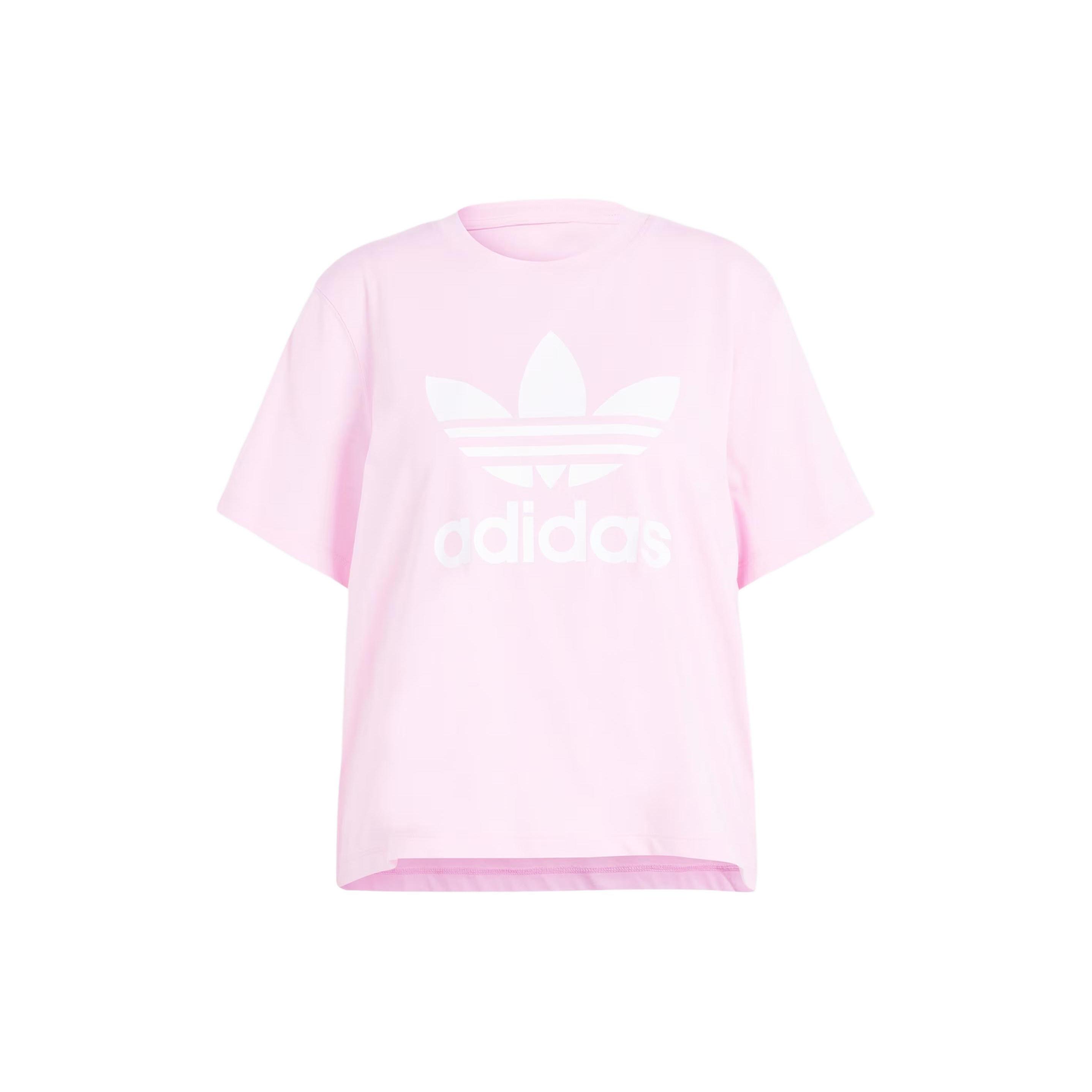 (WMNS) adidas Adicolor Trefoil Boxy T-Shirt Asia Sizing Pink White Women s IN2492 XS