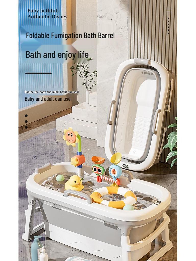Foldable Large Children's Soaking Tub: Portable Baby Bath and Swimming Tub