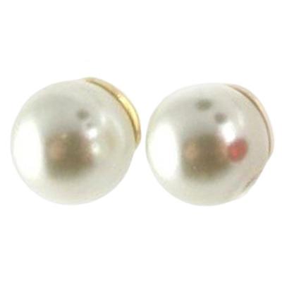 [R7999] - Brincos brancos 'Perla' - 8 mm