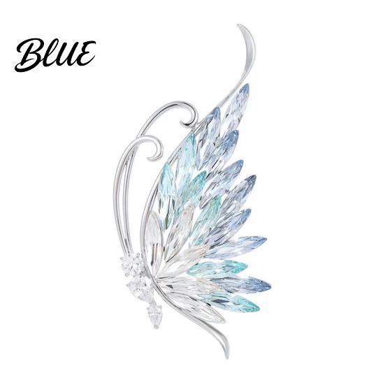 Butterfly Brooch Rhinestone Wing Lapel Pin Sweater Women Cardigan Coat
