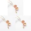 Heart Shaped Copper Necklace With Pink Star Ring And Musical Note For Girls Gift
