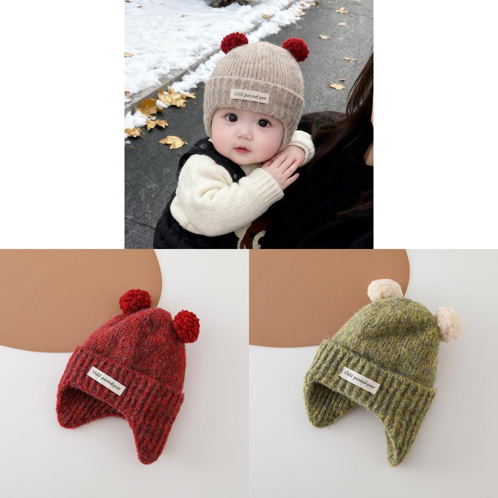 Baby Knit Hat Winter Warmth For Toddler Girls Boys With Earmuff Protection For Cold Weather