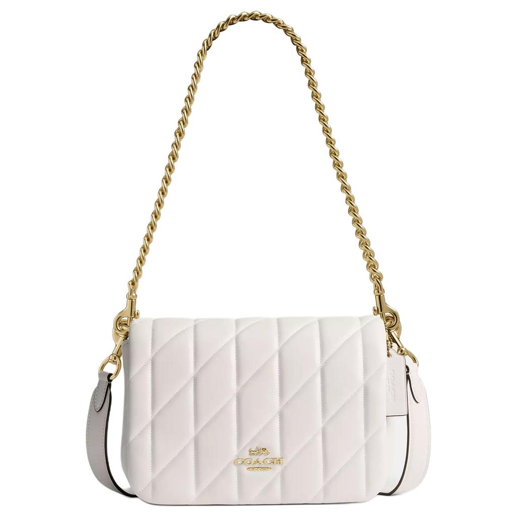 Coach Quinn 22 Brand Logo Detachable Shoulder Strap Lambskin Crossbody Handbag Small Women Handbag White CY663-IMCHK