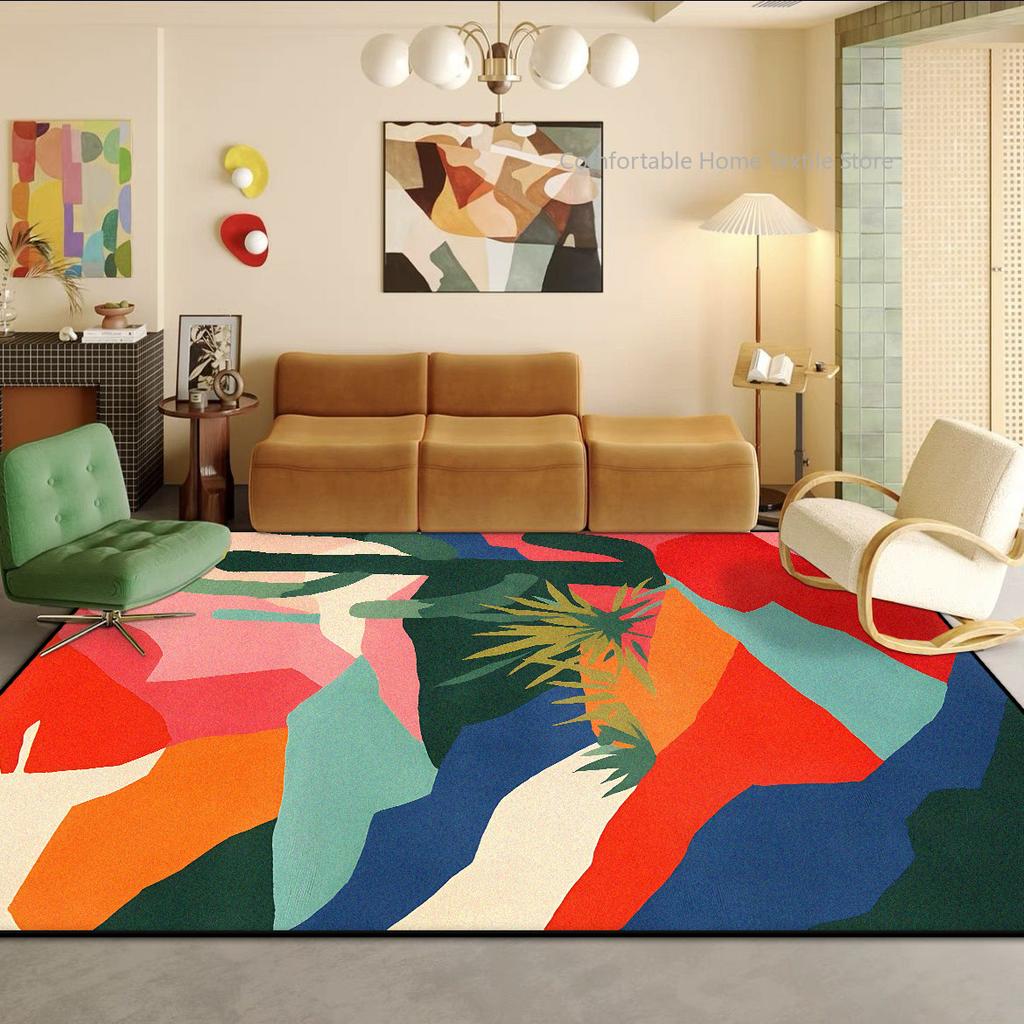 Nowoczesny Abstrakcyjny Styl Dywan Dekoracyjny do Salonu Duży Rozmiar Miękki Artystyczny Dywan do Dekoracji Sypialni Łatwe Czyszczenie Mata pod Stolik Kawowy