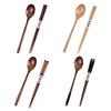 Natural Wooden Chopsticks And Spoon Set Eco Friendly Kitchenware Wood Grain Utensils Wood Cutlery For Daily Use