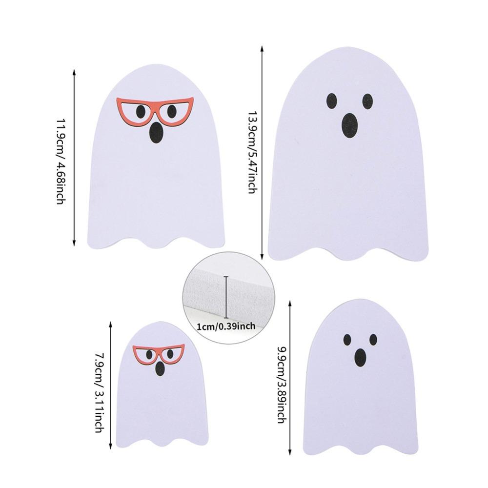 4pcs/set Creative Wooden Halloween Ghost Decor Cute Unique White Ghost Signs Cartoon Funny Ghost Tabletop Decorations Home