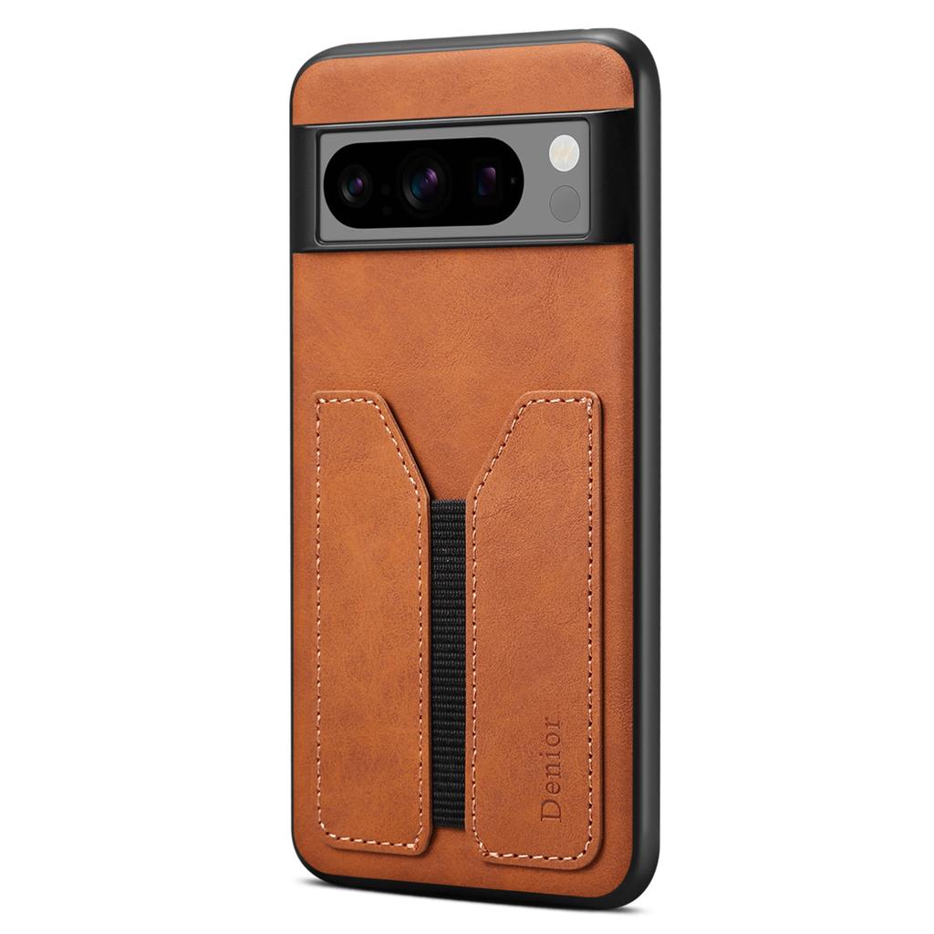 DENIOR For Google Pixel 8 Pro Case PU Leather Phone Back Cover with Elastic Card Holder