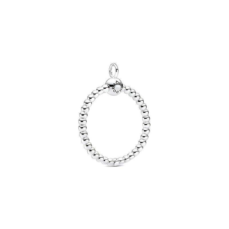 Pandora Moments beaded O-shaped 925 silver pendant for women 399106C00