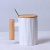 Nordische Keramiktasse mit Holzgriff - Ideal für das Büro, für Kaffee oder als Geschenk