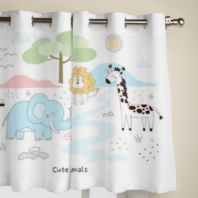 Cute African Animals Luxury Window Curtain for Living Room Bedroom Home Decor Kitchen for Window Drapes