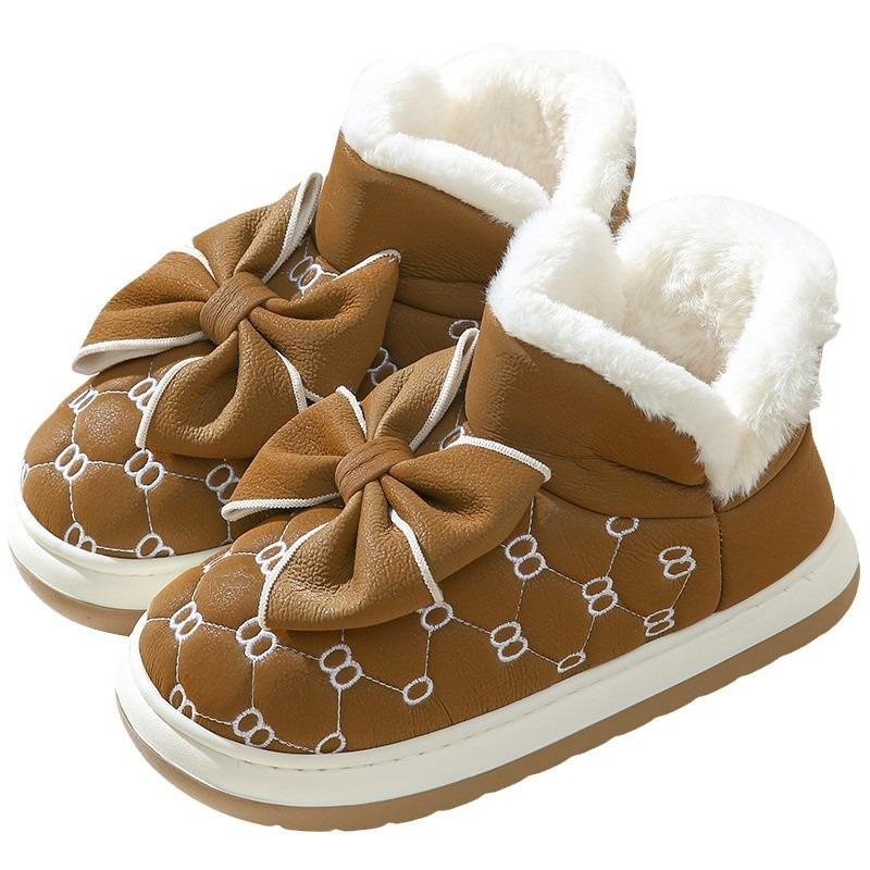 Winter autumn and winter new cotton shoes women v thick-soled bow outer wear casual warm thickened snow boots