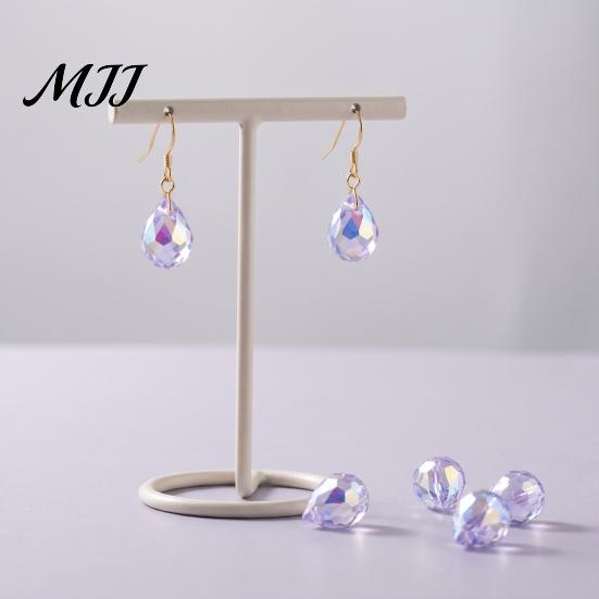 DIY Crafts Beads 50Pcs 10x8mm Faceted Teardrop Glass Beads, Top Drilled Water Drop Transparent Loose for Jewelry Bracelet Necklace Beaded