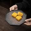 Japanische Vergoldung Eisen Glasur Bambus Teetablett Keramiktopf Topfhalter Halterung Teetisch Kleines Obsttablett Teekuchen Tablett