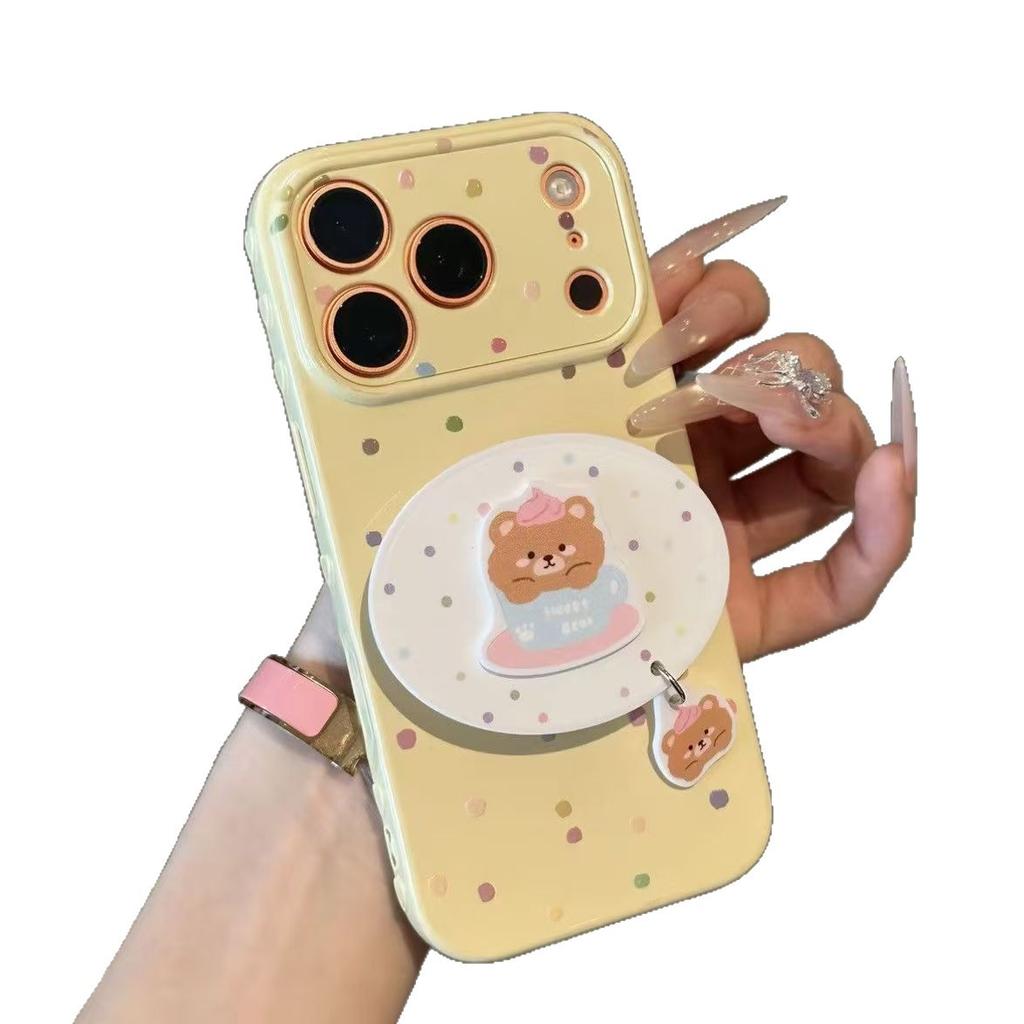 Cute Doll Bracket Is Suitable for Apple 17promax Mobile Phone iphone16Pro Love Window Mobile Phone Case