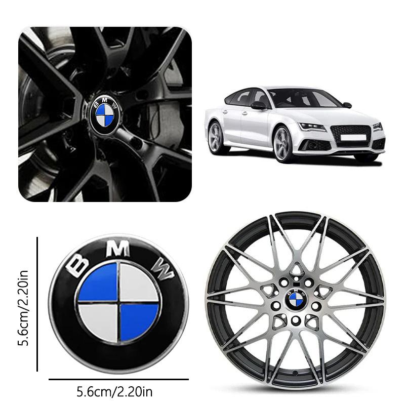 Car Sticker High Quality 56mm 60mm Polished Wheel Center Stickers Strong Adhesive No Residue Hub Caps Badge Decals For BMW