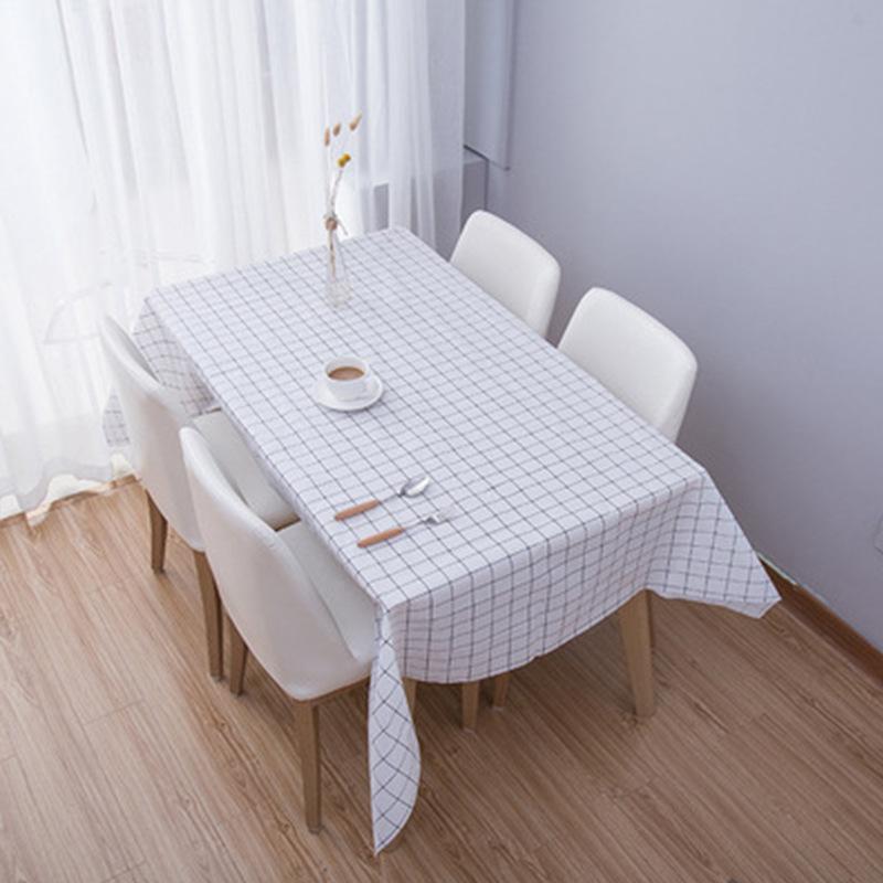 Home Tablecloth, Anti-scalding, Waterproof, Oil-proof, No-wash PVC Plaid Coffee Table Table Mat, Dormitory Tablecloth