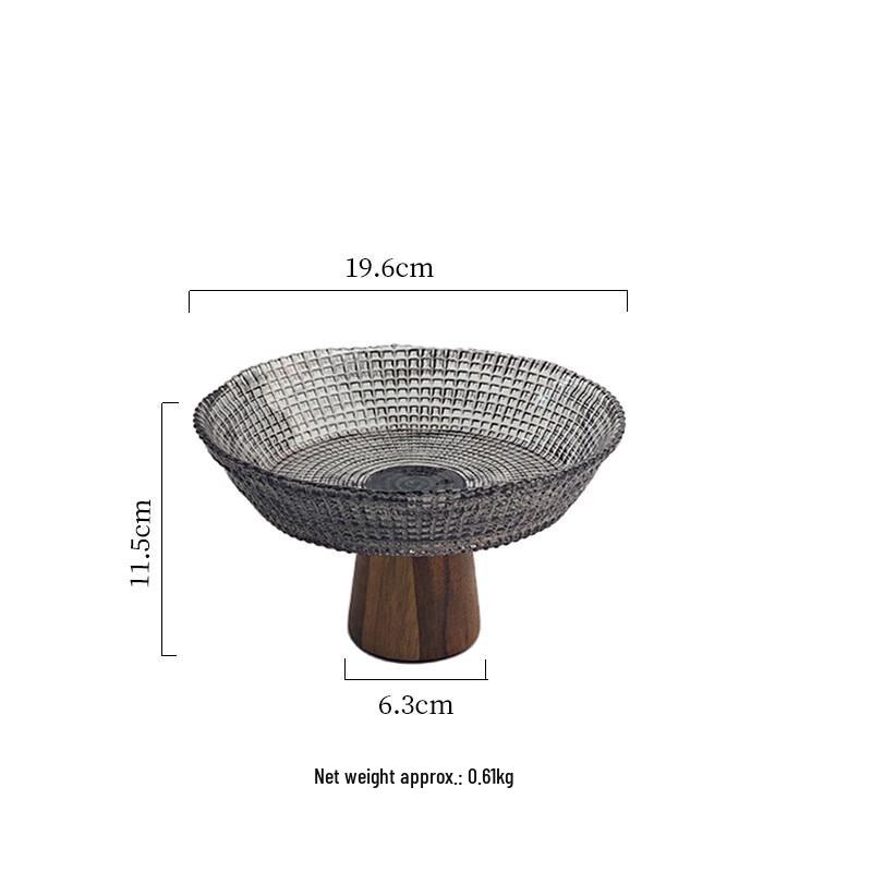 Modern Chinese Style High-Foot Glass Fruit Plate