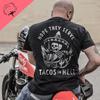 Cool Biker Drinking Beer Skull Graphic Men Cotton T - shirts Summer Punk Rock Clothes Halloween Party Tops Ropa Hombre Camisetas