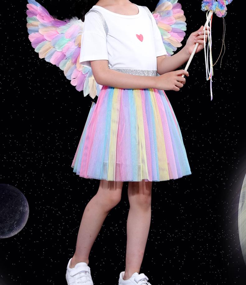 Glowing Elf Fairy Wand with Angel Feather Rainbow Wings - Little Girl's Birthday Gift & Stage Prop
