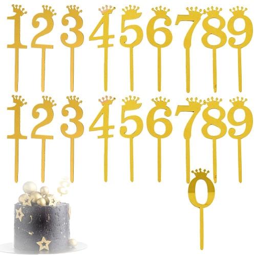 

YUANXINWL Birthday Cake Decorations, Birthday Candle Number Cake Insert Cards (19 Pieces), Cupcake, Anniversary, Cake Decoration Picks, Birthday Cake