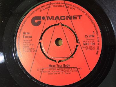 7inch Record GENE FARROW - Move Your Body MAG109PROMO Magnet 1977 UK Dance & Electronica Used