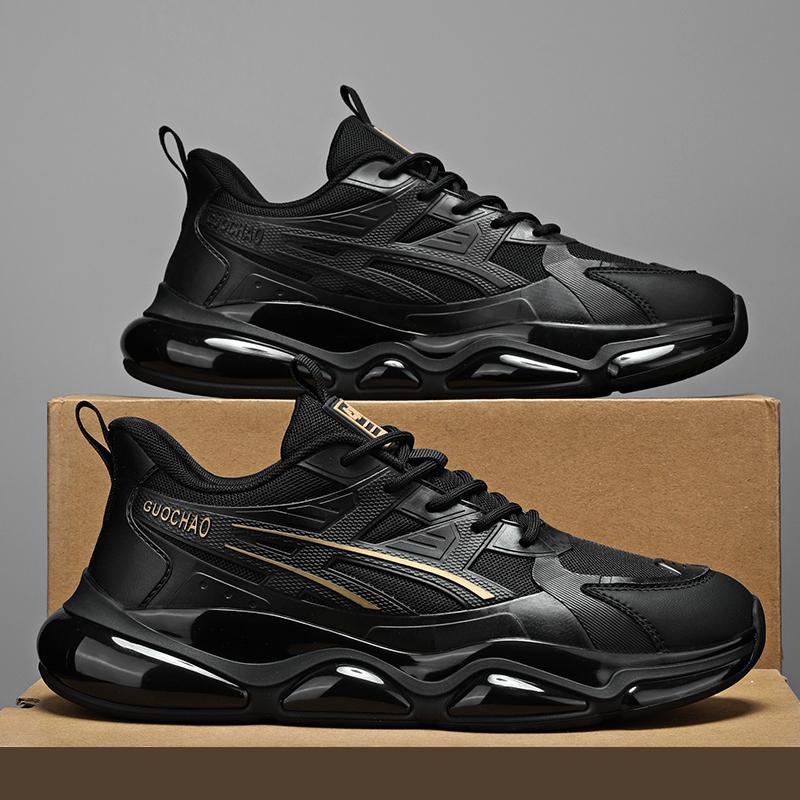 Autumn Casual Mesh Putian Sports Shoes Air Cushion Shock Absorption and Height Black Dad Tide Shoes Autumn and Winter