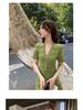 Elegant Women's 2025 French-Style Knit Dress: Summer Retro Socialite Waist-Cinching Design
