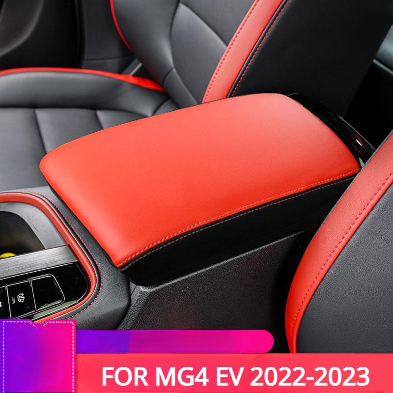 Car Armrest Box Cover For MG4 EV 2022 Mg 4 EH32 2023 Central control PU Leather protective pad Interior modification accessories