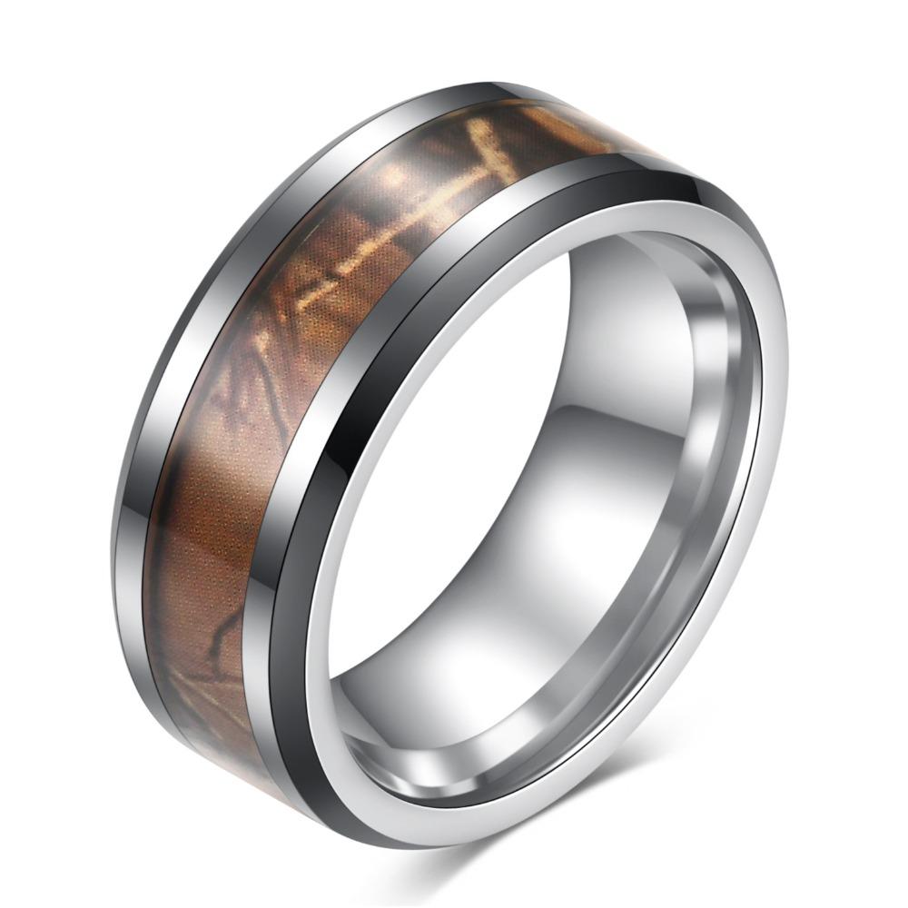 8MM Tungsten Steel Marble Pattern Ring Simple Stylish Unisex Fashion Wedding Band Durable Comfort Fit Jewelry Gift